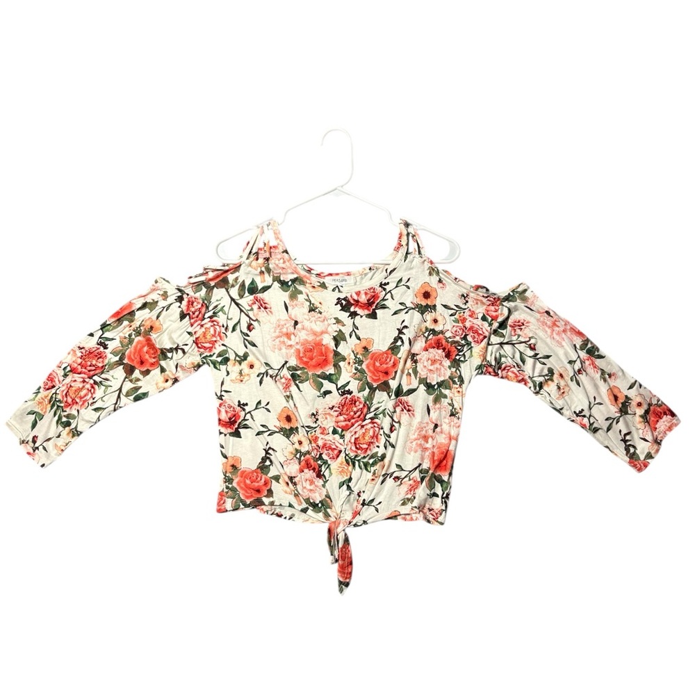 Persaya Floral Long Sleeve Top - Cream and Red